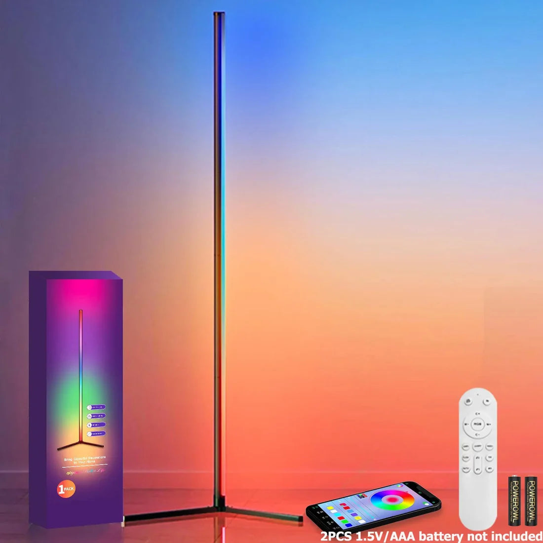 Minimalist RGB Ambient LED Corner Floor Lamp